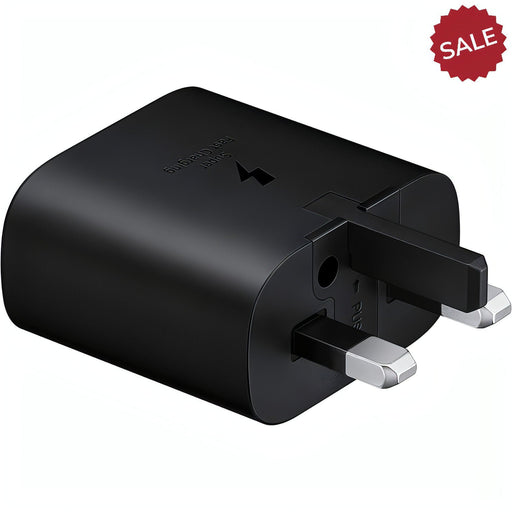25W Travel Adapter (UK Plug without USB Type-C Cable) Black For Android