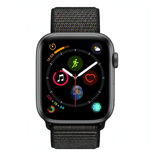 Refurbished Apple Watch Series 5 GPS + Cellular - 44mm Space Grey Stainless Case - Dark Cherry Sport Band