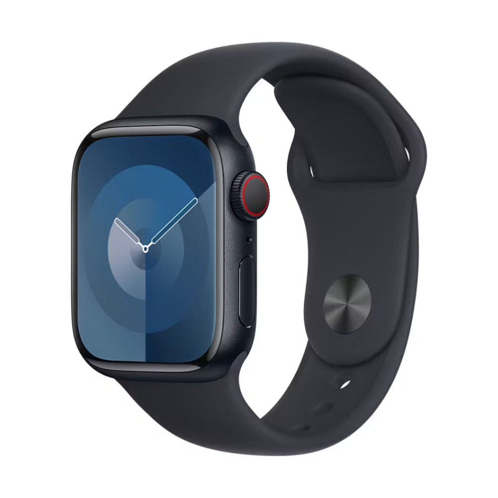 Refurbished Apple Watch (Series 9) 2023 GPS+CEL 45mm - Midnight Aluminium - Dark Blue Band (SIM-Free)