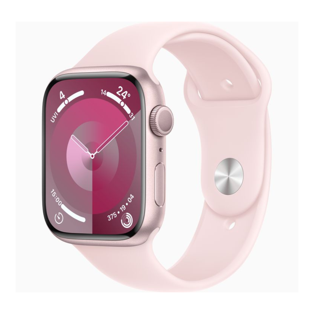 Refurbished Apple Watch (Series 9) 2023 GPS + Cellular 45mm - Pink Aluminium - Pink Sport Band (SIM-Free)