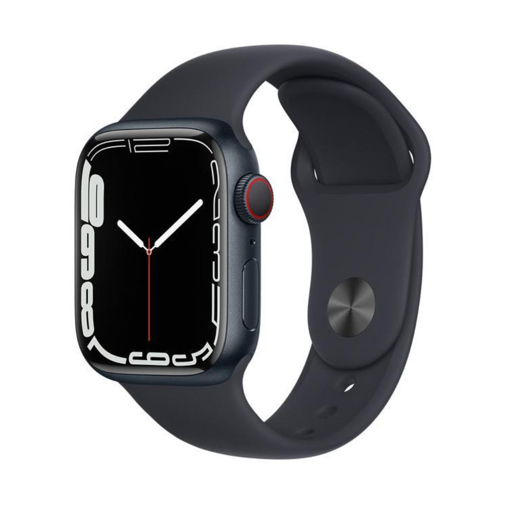 Refurbished Apple Watch (Series 7) 2021 GPS + Cellular 45 - Aluminium Midnight - Sport band Black