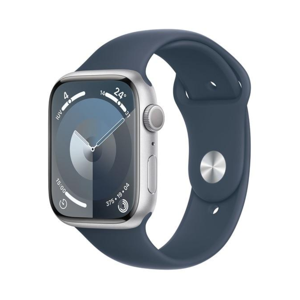 Refurbished Apple Watch Series 9 (2023) GPS + Cellular 45 mm - Aluminium Silver - Sport band Blue