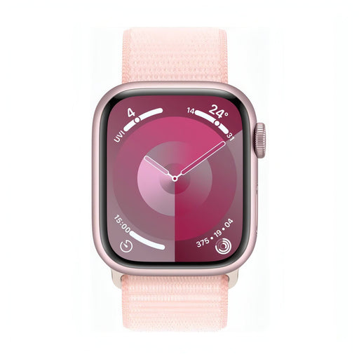 Refurbished Apple Watch (Series 9) 2023 GPS 41mm - Pink Aluminium - Pink Textile Band (SIM-Free)